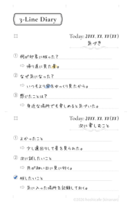 3-Line Diaryリフィルの記入例