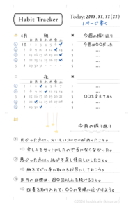 Habit Trackerの記入例